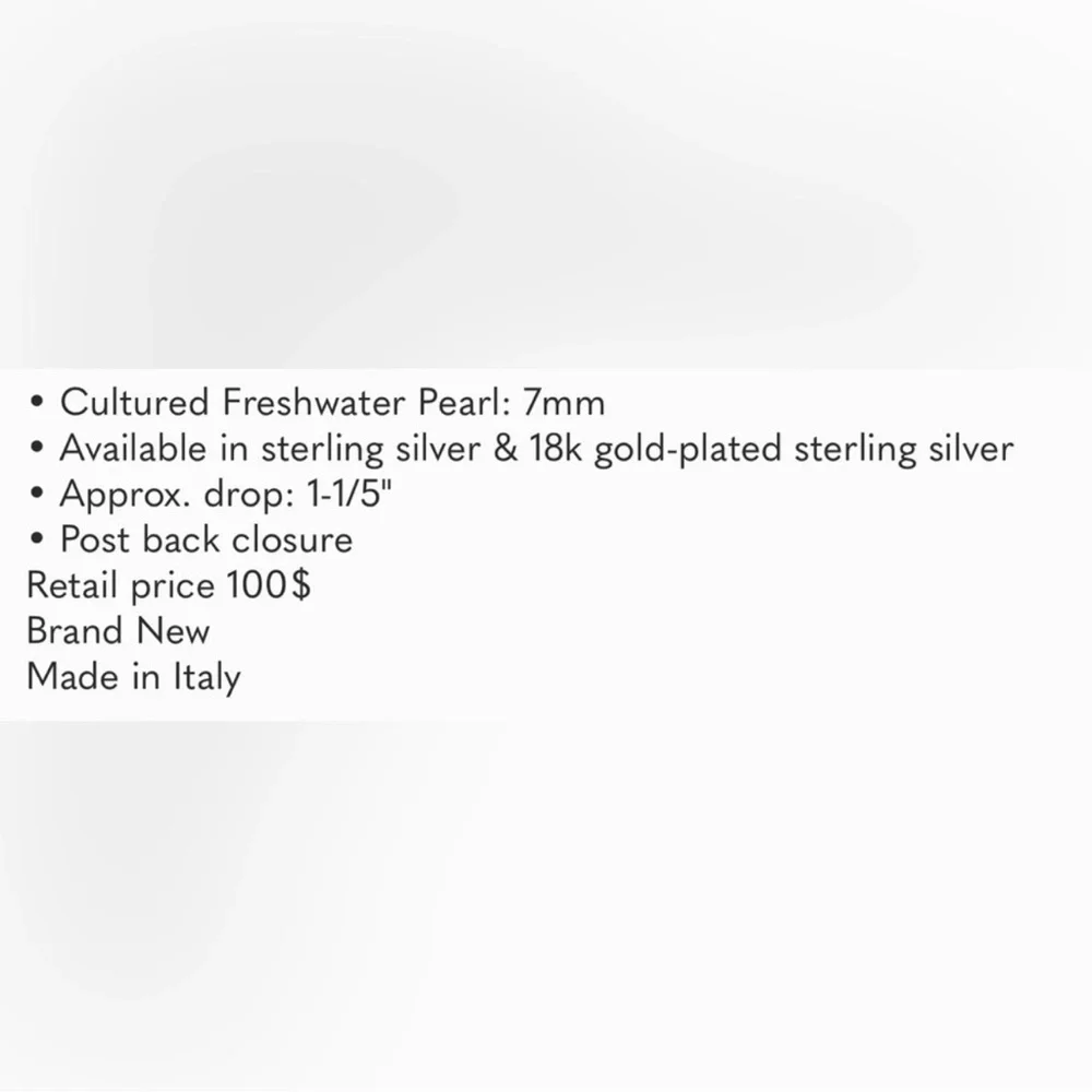 Giani Bernini 18K Gold Plated Sterling Silver Freshwater Pearl(7mm) Earrings - Picture 3 of 3